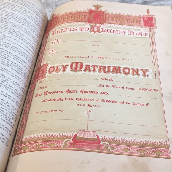 HOLY BIBLE RARE 1873 Seal stamping 1874 Authentic - Picture 7 of 8